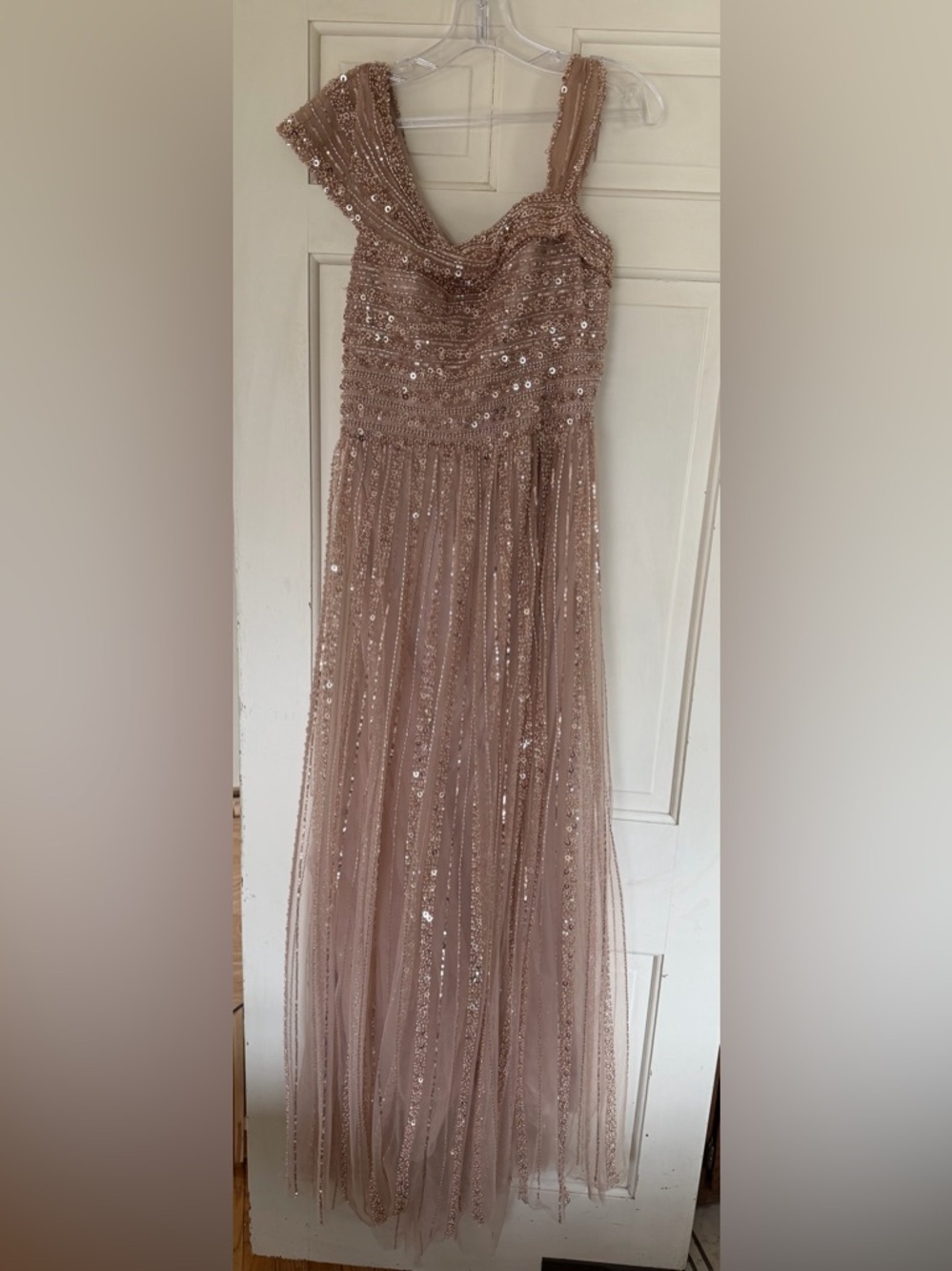 Ladivine CD0238 Gold Beaded Prom Dress Size 10 Floor Length Formal Gown - Picture 2 of 11